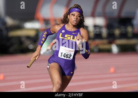 Amber Anning runs the 400m leg on the LSU Tigers women's distance medley relay that placed ...