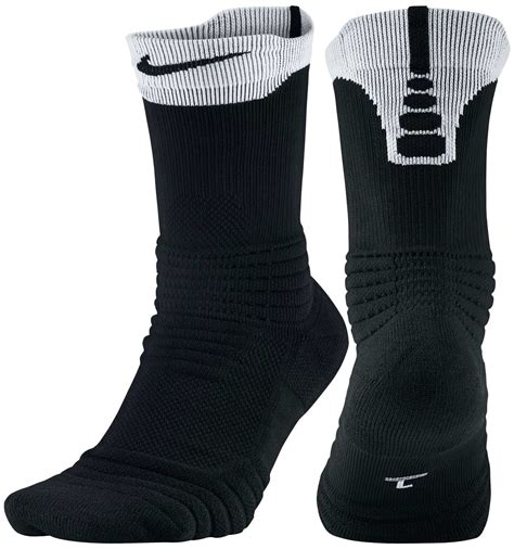 Nike Elite Versatility Crew Basketball Socks - Black/White/Black - M ...