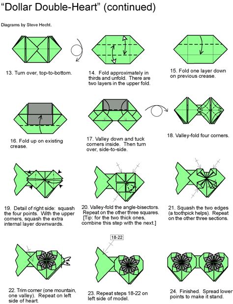 Fold Dollar Into Heart - Origami