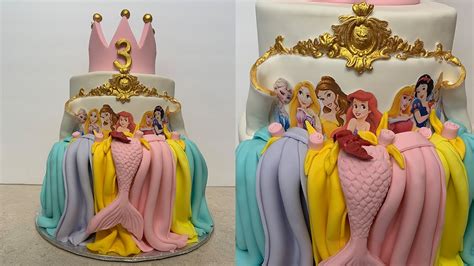 Disney Princess Cake with GOLD Detail | Mundheep Makes - YouTube