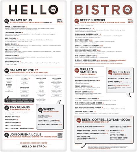 HELLO BISTRO • Menu Redesign on Behance