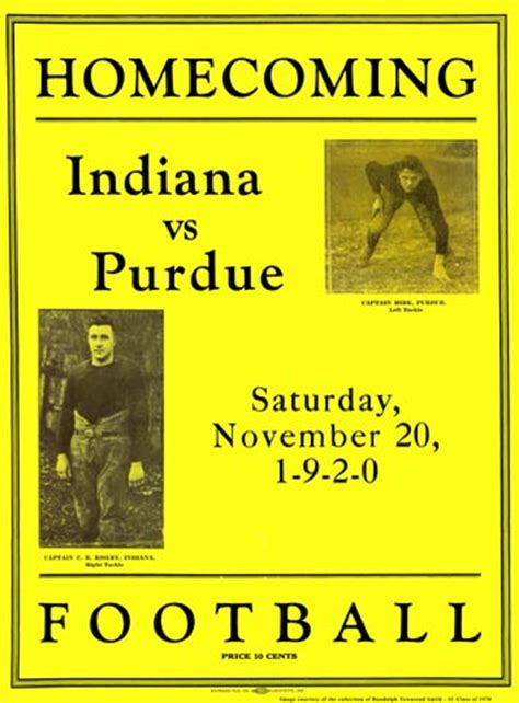 Indiana vs Purdue Poster 1920 Football Poster