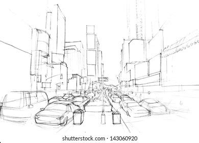 Cityscape Pencil Drawing Stock Illustration 143060920 | Shutterstock