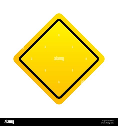 Yellow road sign icon. Transportation safety empty symbol. Vector ...