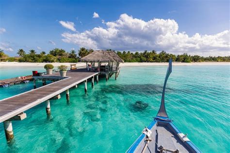 Premium Photo | Perfect tropical island paradise beach maldives long ...