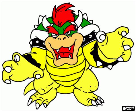 Dibujo Bowser para colorear, Dibujo Bowser para imprimir