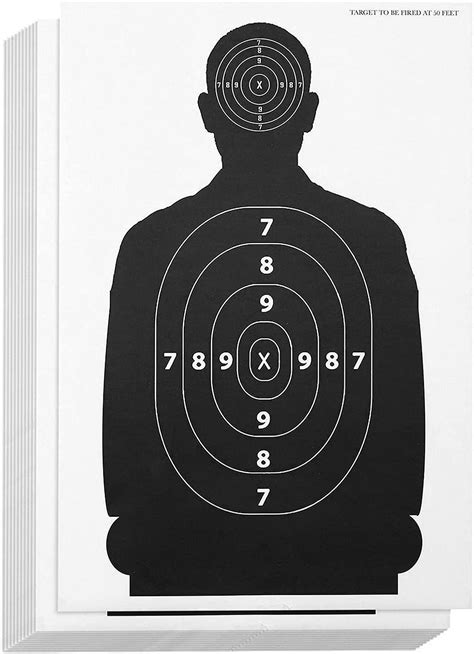 Amazon.com : 50 Pack Paper Shooting Targets for Range Bulk, Silhouette for Hunting, Handguns ...