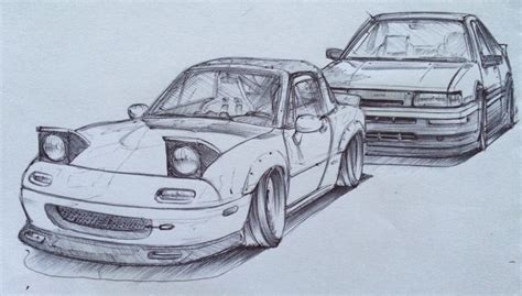 Sketch - Miata vs. Levin [WIP] by TougeDrifting85 on DeviantArt