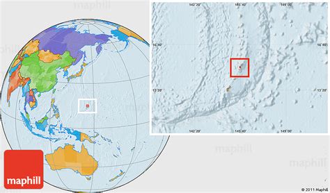 Political Location Map of Tinian