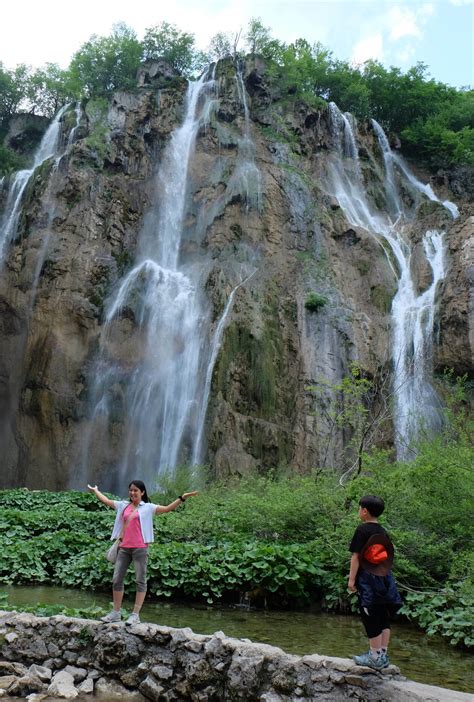 The Big Waterfall at the Plitvice Lakes - Helen on her Holidays