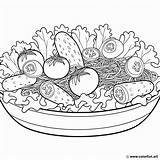 Coloring page Of A Vegetable salad Download Or Print For Free sketch template