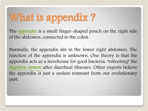 PPT - Appendicitis:- symptoms, causes, treatment & prevention. PowerPoint Presentation - ID:7469271