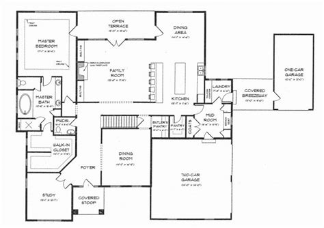 Modern Three Bedroom Home Floor Plan with Attached Garage