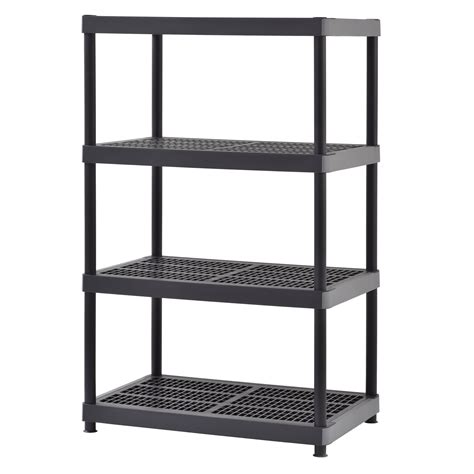 Hyper Tough 4-Level Plastic Shelving System, Black/Gray - Walmart.com - Walmart.com