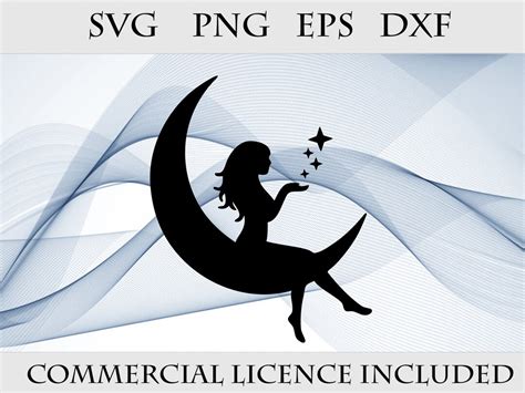 Fairy Moon SVG Png Eps Dxf Cut File, Magical Moon, Vector Art, Clip Art ...