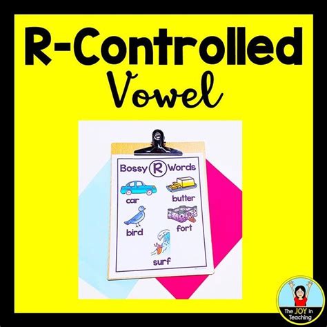 a clipboard with the words r - controlled vovel on it and an image of