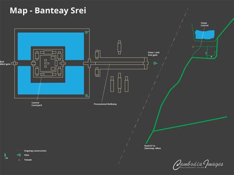 Banteay Srei map temple angkor | Cambodia Images