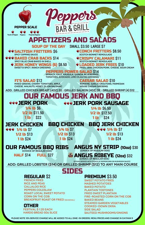 Menu - Peppers Bar & Grill