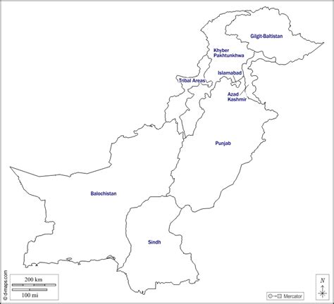 Pakistan free map, free blank map, free outline map, free base map ...