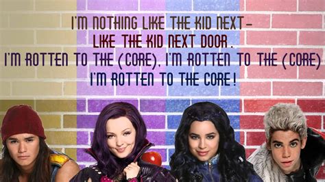 DISNEY DESCENDANTS: ROTTEN TO THE CORE LYRICS - YouTube