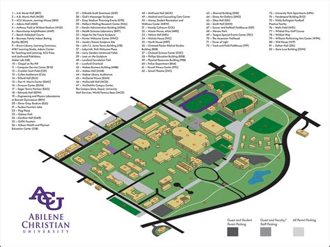 Abilene Christian University Campus Map | Tourist Map Of English