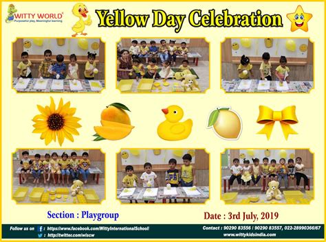 On the top of the World...: Yellow Day Celebration with Playgroup Children at Witty World ...