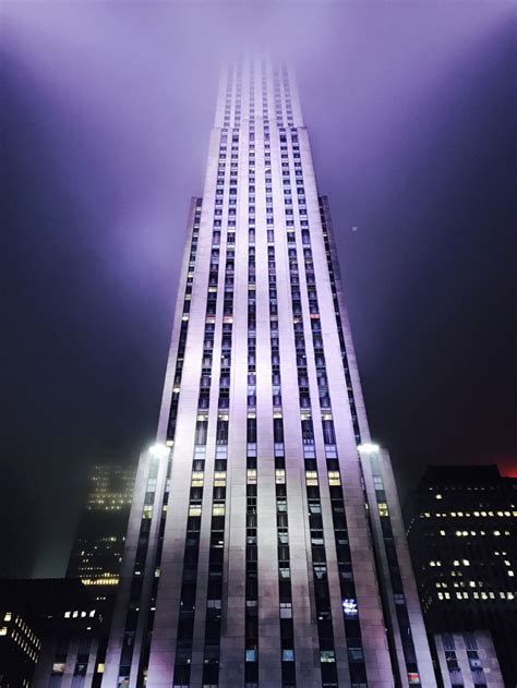 Rockefeller Center at night in the fog | Smithsonian Photo Contest | Smithsonian Magazine