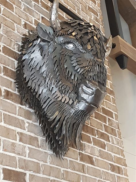 Metal Buffalo Head Sculpture – Blundell Metal Works