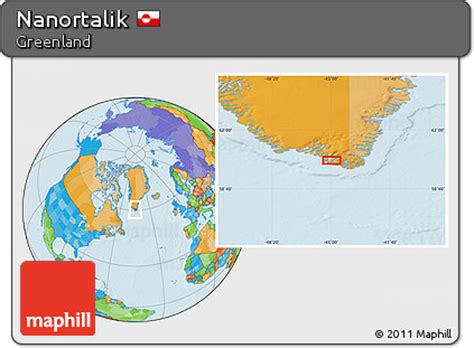 Free Political Location Map of Nanortalik