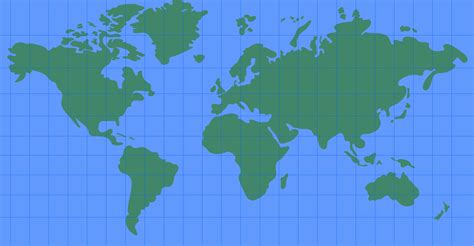 World map color vector illustration. Silhouette map. Green and blue ...