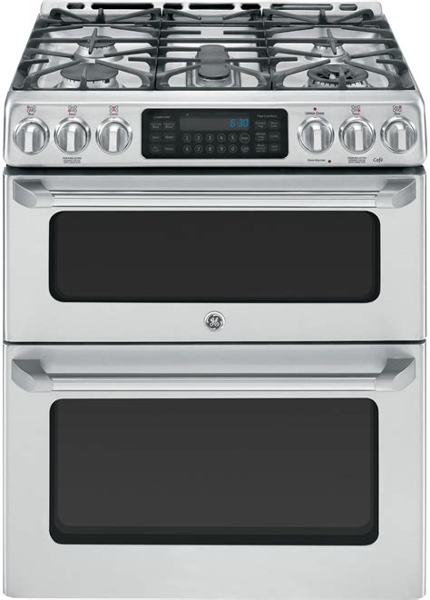 GE CGS990SETSS 30 Inch Slide-In Café™ Series Double Oven Gas Range with ...