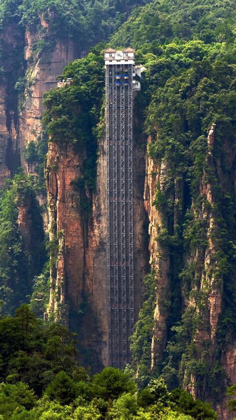 Download Wallpaper 1080x1920 Bailong elevator, Hunan, China Sony Xperia ...