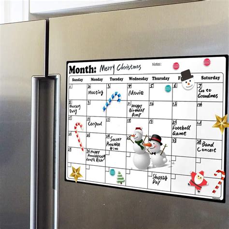 Fridge Calendar Magnetic Dry Erase Calendar Whiteboard 2019-20 Calendar for Kitchen Refrigerator ...