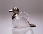 A Rare Victorian Silver-Mounted Engraved Glass "Duck" Claret Jug, Alexander Crichton, London ...