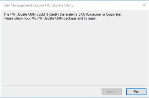 Solved: Re: Intel Management Engine Firmware Update Failed SKU ...