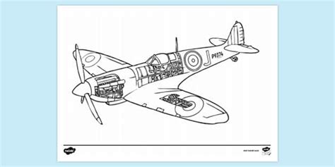 FREE! - Spitfire Diagram Colouring | Colouring Sheets