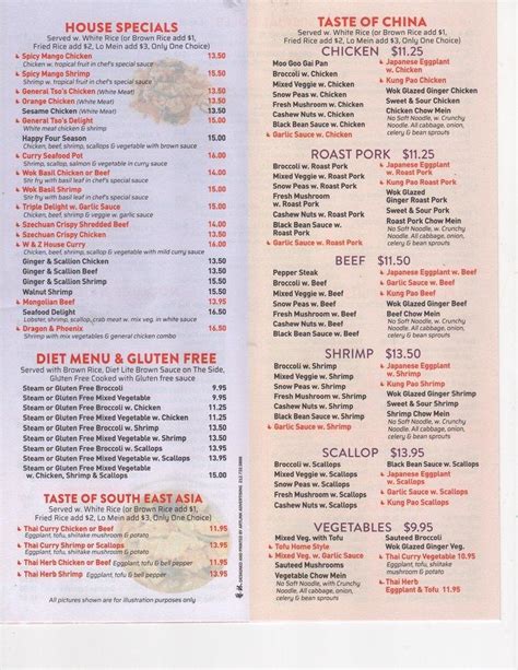 Menu at W & Z Asian Bistro & Sushi Bar, Prescott Valley