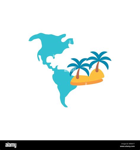 island beach in map of continent vector illustration design Stock Vector Image & Art - Alamy