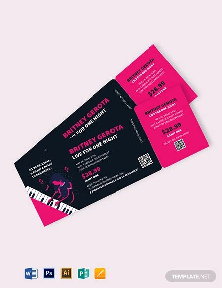 Concert Ticket - 30+ Examples, Illustrator, Word, Pages, Photoshop ...