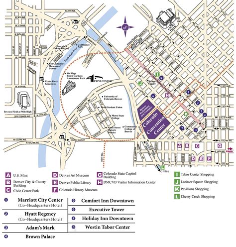 Denver downtown hotels map - Ontheworldmap.com