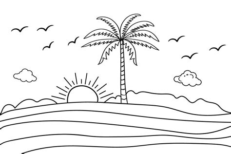 Pics Of Tropical Sunset Coloring Page Beach Coloring - vrogue.co