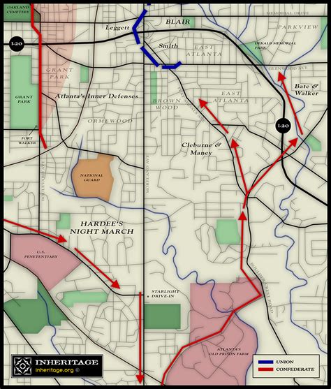 The Battle of Atlanta, Today / Part I: Hardee's Night March Map | The InHeritage Almanack