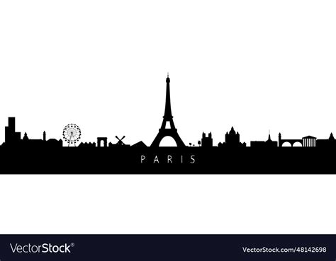 Black silhouette of paris Royalty Free Vector Image