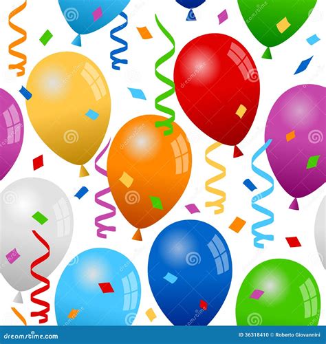 Balloons And Confetti For Parties Birthday Cartoon Vector | CartoonDealer.com #103976227