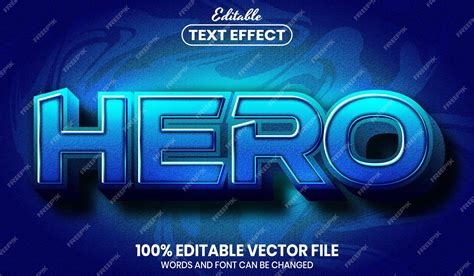 Premium Vector | Hero text, font style editable text effect