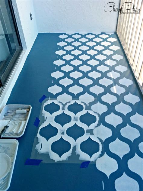 How to paint a stenciled floor on concrete | Cheryl Phan