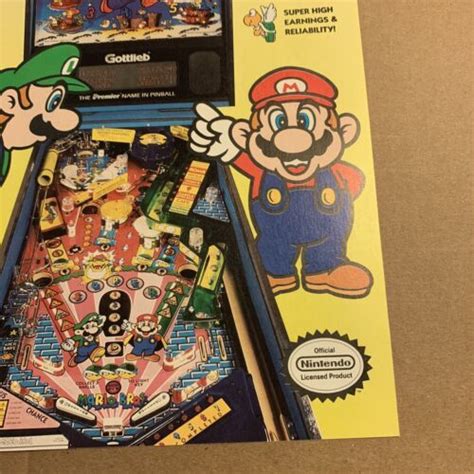 Original 1992 11-8" Super Mario Bros Pinball arcade game AD FLYER | #4608101860