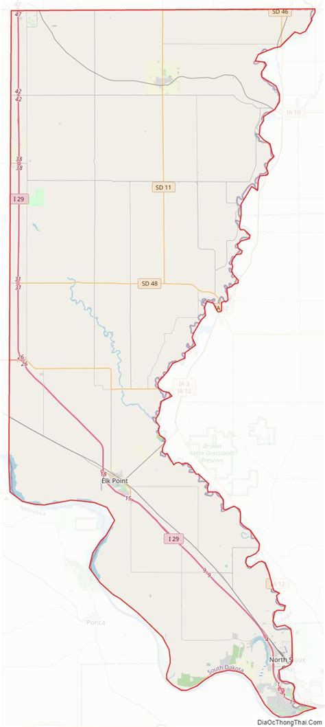 Map of Union County, South Dakota