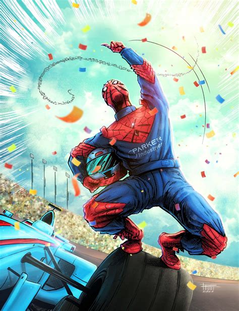 ArtStation - Spider-Man Racing Car Driver