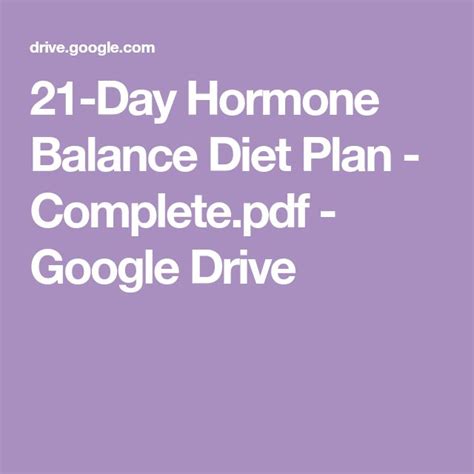 21-Day Hormone Balance Diet Plan - Complete.pdf - Google Drive | Balance